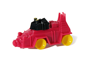 SCREW-BOT Switch-A-Robots Red Body Black Head with Yellow Wheels in Space Car Mode