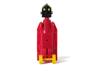 SCREW-BOT Switch-A-Robots Red Body Black Head with Yellow Wheels in Robot Mode by TOPPS