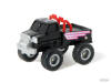Zybots Pickup with Pink Side Stickers and Grey Rims in Black Truck Mode