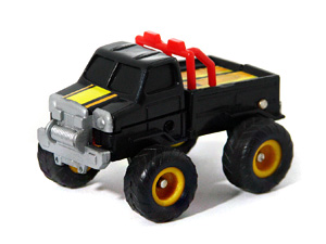 Zybots Pickup with XZ Stickers and Yellow Rims in Black Truck Mode